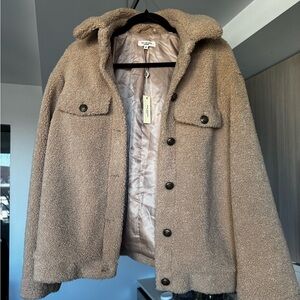 Max Studio Beige Sherpa Jacket NWT